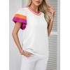 imageSHEWIN Womens Summer Cap Sleeve Tops Casual Crewneck Loose Fit Knit Lightweight Sweater Pullover TopWhite