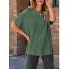imageSHEWIN Womens Tops Casual Short Sleeve Sweater Loose Oversized Shirts Spring Tops for Women 2025B Mist Green