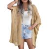 imageSHEWIN Cardigan Sweaters for Women 34 Sleeve Open Front Cover Up Crochet Lightweight Summer Cardigans SweaterB Khaki