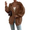 imageSHEWIN Women Open Front Knit Sweater Button Casual Long Sleeve V Neck CardiganStraw Yellow