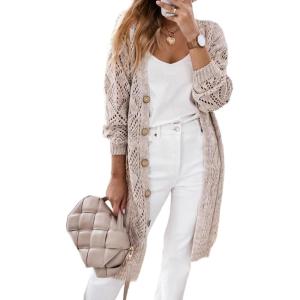 imageSHEWIN Cardigan Sweaters for Women Casual Open Front Long Cardigans Lightweight Long Sleeve Sweater Spring Outfits for Women 2024 US 1214L Light Pink