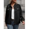 imageSHEWIN Jackets for Women Fall Fashion 2024 Casual Zip Up Shacket Jacket Lightweight Long Sleeve Shirts TopsBlack