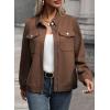 imageSHEWIN Jackets for Women Fall Fashion 2024 Casual Zip Up Shacket Jacket Lightweight Long Sleeve Shirts TopsBrown