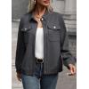 imageSHEWIN Jackets for Women Fall Fashion 2024 Casual Zip Up Shacket Jacket Lightweight Long Sleeve Shirts TopsDark Grey