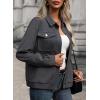 imageSHEWIN Jackets for Women Fall Fashion 2024 Casual Zip Up Shacket Jacket Lightweight Long Sleeve Shirts TopsDark Grey