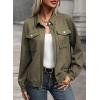 imageSHEWIN Jackets for Women Fall Fashion 2024 Casual Zip Up Shacket Jacket Lightweight Long Sleeve Shirts TopsGreen