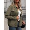 imageSHEWIN Jackets for Women Fall Fashion 2024 Casual Zip Up Shacket Jacket Lightweight Long Sleeve Shirts TopsGreen