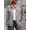 imageSHEWIN Jackets for Women Fall Fashion 2024 Casual Zip Up Shacket Jacket Lightweight Long Sleeve Shirts TopsGrey