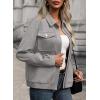 imageSHEWIN Jackets for Women Fall Fashion 2024 Casual Zip Up Shacket Jacket Lightweight Long Sleeve Shirts TopsGrey