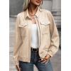 imageSHEWIN Jackets for Women Fall Fashion 2024 Casual Zip Up Shacket Jacket Lightweight Long Sleeve Shirts TopsKhaki