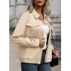 imageSHEWIN Jackets for Women Fall Fashion 2024 Casual Zip Up Shacket Jacket Lightweight Long Sleeve Shirts TopsKhaki