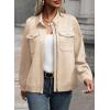 imageSHEWIN Jackets for Women Fall Fashion 2024 Casual Zip Up Shacket Jacket Lightweight Long Sleeve Shirts TopsKhaki