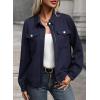 imageSHEWIN Jackets for Women Fall Fashion 2024 Casual Zip Up Shacket Jacket Lightweight Long Sleeve Shirts TopsNavy Blue