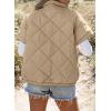 imageSHEWIN Quilted Jackets For Women 2024 Casual Lightweight Short Sleeve Zip Up Warm VestsApricot