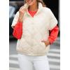 imageSHEWIN Quilted Jackets For Women 2024 Casual Lightweight Short Sleeve Zip Up Warm VestsBeige