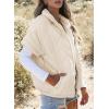 imageSHEWIN Quilted Jackets For Women 2024 Casual Lightweight Short Sleeve Zip Up Warm VestsBeige