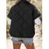 imageSHEWIN Quilted Jackets For Women 2024 Casual Lightweight Short Sleeve Zip Up Warm VestsBlack