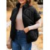imageSHEWIN Quilted Jackets For Women 2024 Casual Lightweight Short Sleeve Zip Up Warm VestsBlack