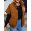 imageSHEWIN Quilted Jackets For Women 2024 Casual Lightweight Short Sleeve Zip Up Warm VestsCoffee