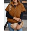 imageSHEWIN Quilted Jackets For Women 2024 Casual Lightweight Short Sleeve Zip Up Warm VestsCoffee