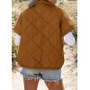 imageSHEWIN Quilted Jackets For Women 2024 Casual Lightweight Short Sleeve Zip Up Warm VestsCoffee