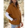 imageSHEWIN Quilted Jackets For Women 2024 Casual Lightweight Short Sleeve Zip Up Warm VestsCoffee