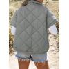 imageSHEWIN Quilted Jackets For Women 2024 Casual Lightweight Short Sleeve Zip Up Warm VestsGray
