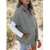 imageSHEWIN Quilted Jackets For Women 2024 Casual Lightweight Short Sleeve Zip Up Warm VestsGray