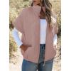 imageSHEWIN Quilted Jackets For Women 2024 Casual Lightweight Short Sleeve Zip Up Warm VestsPink
