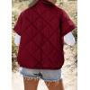 imageSHEWIN Quilted Jackets For Women 2024 Casual Lightweight Short Sleeve Zip Up Warm VestsRed