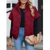 imageSHEWIN Quilted Jackets For Women 2024 Casual Lightweight Short Sleeve Zip Up Warm VestsRed