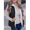 imageSHEWIN Women Puffer Vest Casual Stand Collar Sleeveless Puffer Jacket Warm Winter Reversible Zip Up Outerwear with PocketsBlack