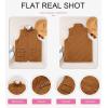 imageSHEWIN Women Puffer Vest Casual Stand Collar Sleeveless Puffer Jacket Warm Winter Reversible Zip Up Outerwear with PocketsBrown