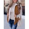 imageSHEWIN Women Puffer Vest Casual Stand Collar Sleeveless Puffer Jacket Warm Winter Reversible Zip Up Outerwear with PocketsBrown