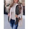 imageSHEWIN Women Puffer Vest Casual Stand Collar Sleeveless Puffer Jacket Warm Winter Reversible Zip Up Outerwear with PocketsDark Grey