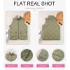imageSHEWIN Women Puffer Vest Casual Stand Collar Sleeveless Puffer Jacket Warm Winter Reversible Zip Up Outerwear with PocketsLight Green