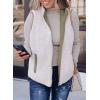 imageSHEWIN Women Puffer Vest Casual Stand Collar Sleeveless Puffer Jacket Warm Winter Reversible Zip Up Outerwear with PocketsLight Green