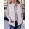 imageSHEWIN Women Puffer Vest Casual Stand Collar Sleeveless Puffer Jacket Warm Winter Reversible Zip Up Outerwear with PocketsPink