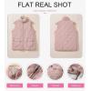 imageSHEWIN Women Puffer Vest Casual Stand Collar Sleeveless Puffer Jacket Warm Winter Reversible Zip Up Outerwear with PocketsPink