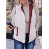 imageSHEWIN Women Puffer Vest Casual Stand Collar Sleeveless Puffer Jacket Warm Winter Reversible Zip Up Outerwear with PocketsRed
