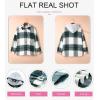 imageSHEWIN Womens Long Sleeve Button Down Plaid Shirts Flannel Hooded Shacket Jacket Hoodie CoatsD Light Green