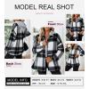 imageSHEWIN Womens Long Sleeve Button Down Plaid Shirts Flannel Hooded Shacket Jacket Hoodie CoatsD1 Black