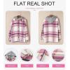 imageSHEWIN Womens Long Sleeve Button Down Plaid Shirts Flannel Hooded Shacket Jacket Hoodie CoatsD1 Deep Pink