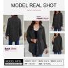 imageSHEWIN Womens Shacket Casual Long Sleeve Button Down Shirts Loose Boyfriend Shirt Jackets TopsB Black