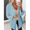 imageSHEWIN Womens Shacket Casual Long Sleeve Button Down Shirts Loose Boyfriend Shirt Jackets TopsB Blue