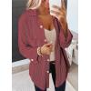 imageSHEWIN Womens Shacket Casual Long Sleeve Button Down Shirts Loose Boyfriend Shirt Jackets TopsB Brick Red