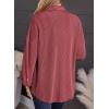 imageSHEWIN Womens Shacket Casual Long Sleeve Button Down Shirts Loose Boyfriend Shirt Jackets TopsB Brick Red