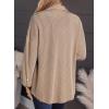 imageSHEWIN Womens Shacket Casual Long Sleeve Button Down Shirts Loose Boyfriend Shirt Jackets TopsB Khaki