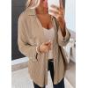 imageSHEWIN Womens Shacket Casual Long Sleeve Button Down Shirts Loose Boyfriend Shirt Jackets TopsB Khaki