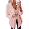 imageSHEWIN Womens Shacket Casual Long Sleeve Button Down Shirts Loose Boyfriend Shirt Jackets TopsB Pink